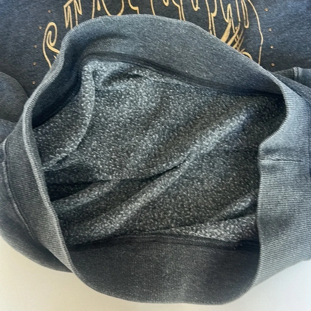 Zoe + Liv Gray Stay Gold California Eagle Sweatshirt Crewneck Distressed XSmall - Picture 7 of 7